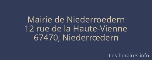 Mairie de Niederroedern