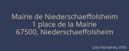 Mairie de Niederschaeffolsheim