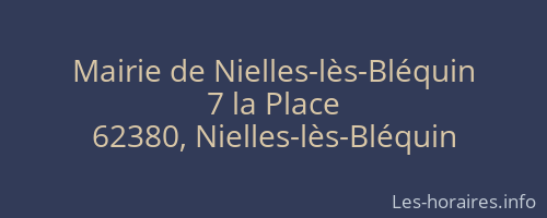 Mairie de Nielles-lès-Bléquin