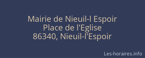 Mairie de Nieuil-l Espoir
