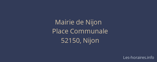 Mairie de Nijon