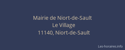 Mairie de Niort-de-Sault