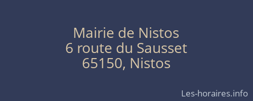 Mairie de Nistos