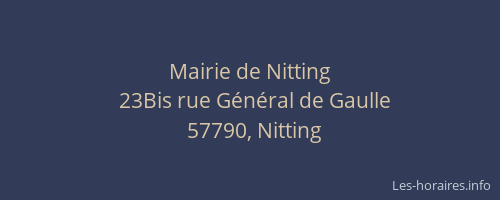 Mairie de Nitting