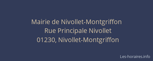 Mairie de Nivollet-Montgriffon