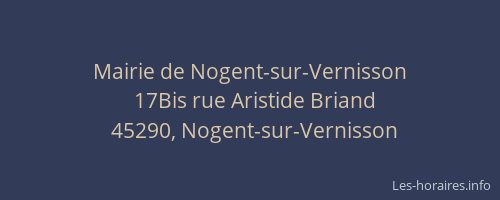 Mairie de Nogent-sur-Vernisson