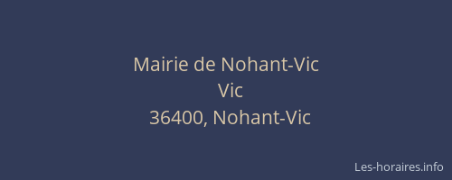 Mairie de Nohant-Vic