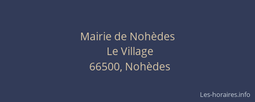 Mairie de Nohèdes