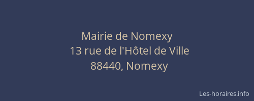 Mairie de Nomexy