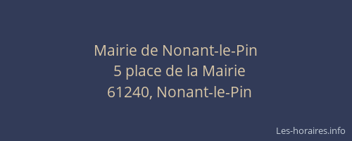 Mairie de Nonant-le-Pin