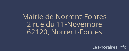 Mairie de Norrent-Fontes