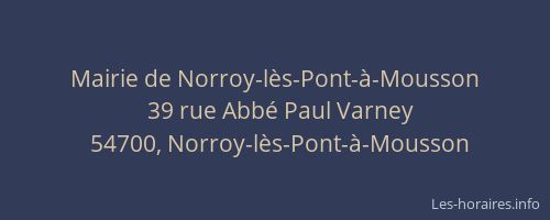 Mairie de Norroy-l&egrave;s-Pont-&agrave;-Mousson