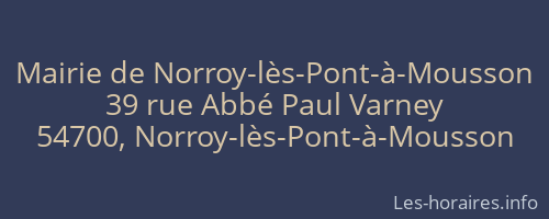 Mairie de Norroy-lès-Pont-à-Mousson