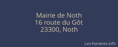 Mairie de Noth