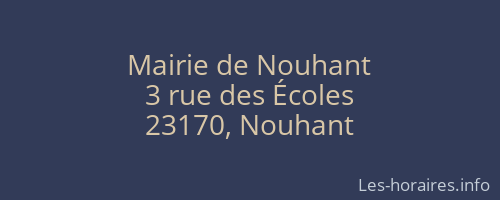 Mairie de Nouhant