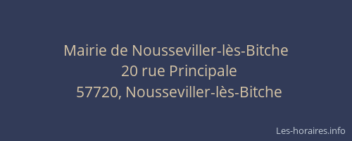 Mairie de Nousseviller-l&egrave;s-Bitche