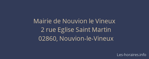 Mairie de Nouvion le Vineux