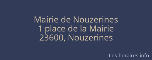 Mairie de Nouzerines