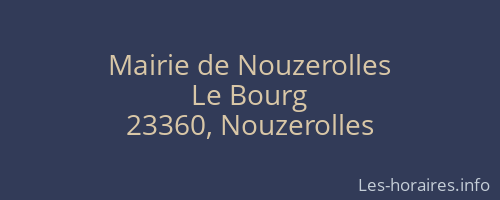 Mairie de Nouzerolles