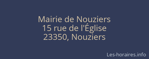 Mairie de Nouziers