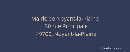Mairie de Noyant-la-Plaine