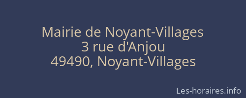 Mairie de Noyant-Villages
