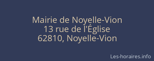Mairie de Noyelle-Vion