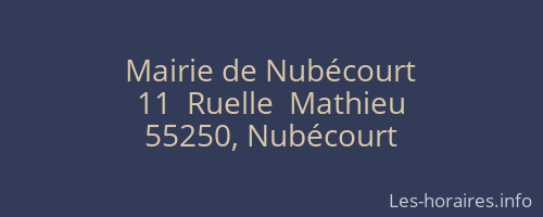 Mairie de Nubécourt