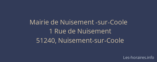 Mairie de Nuisement -sur-Coole