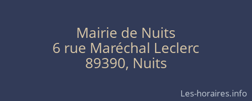 Mairie de Nuits