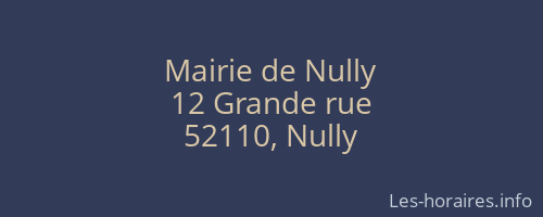 Mairie de Nully