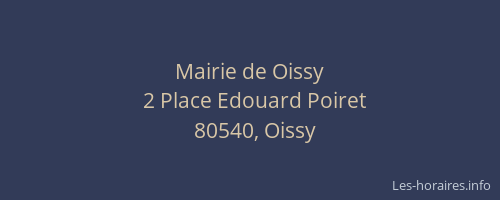 Mairie de Oissy