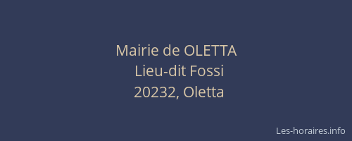 Mairie de OLETTA