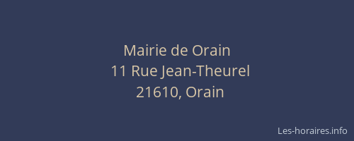 Mairie de Orain