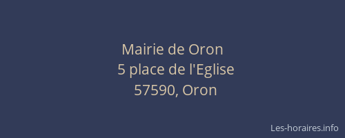 Mairie de Oron