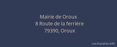 Mairie de Oroux