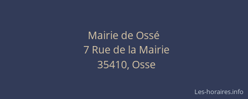 Mairie de Ossé