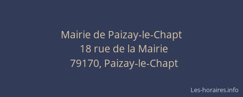 Mairie de Paizay-le-Chapt