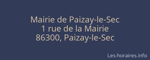 Mairie de Paizay-le-Sec