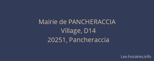 Mairie de PANCHERACCIA