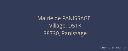 Mairie de PANISSAGE