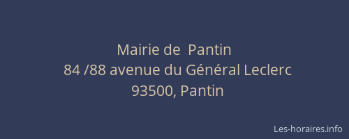 Mairie de  Pantin