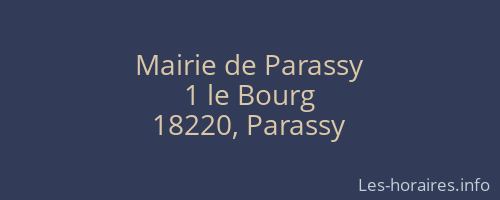Mairie de Parassy