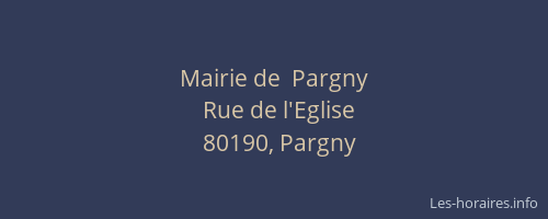 Mairie de  Pargny