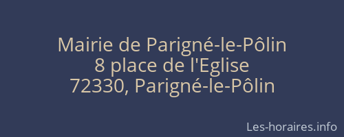 Mairie de Parigné-le-Pôlin