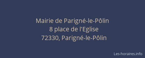Mairie de Parign&eacute;-le-P&ocirc;lin