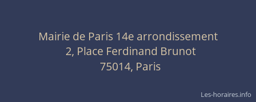 Mairie de Paris 14e arrondissement