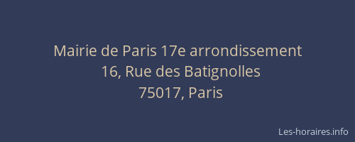 Mairie de Paris 17e arrondissement