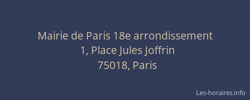 Mairie de Paris 18e arrondissement
