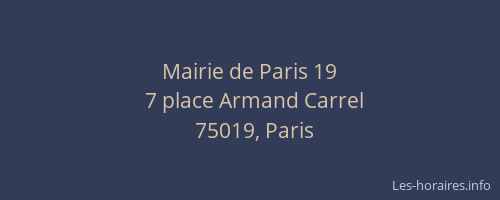 Mairie de Paris 19